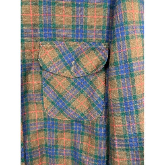 High Sierra by Mervyns Plaid Flannel Button Up Shirt Men's L Lined Warm - Picture 3 of 3